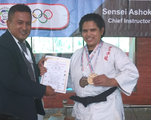 Neha Kumari, EI-SSF, Prayagraj , has won several medals in Karete National Championship - 2017,2018,2019 